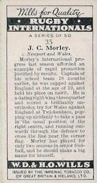 1929 Wills's Rugby Internationals #35 Jack Morley Back